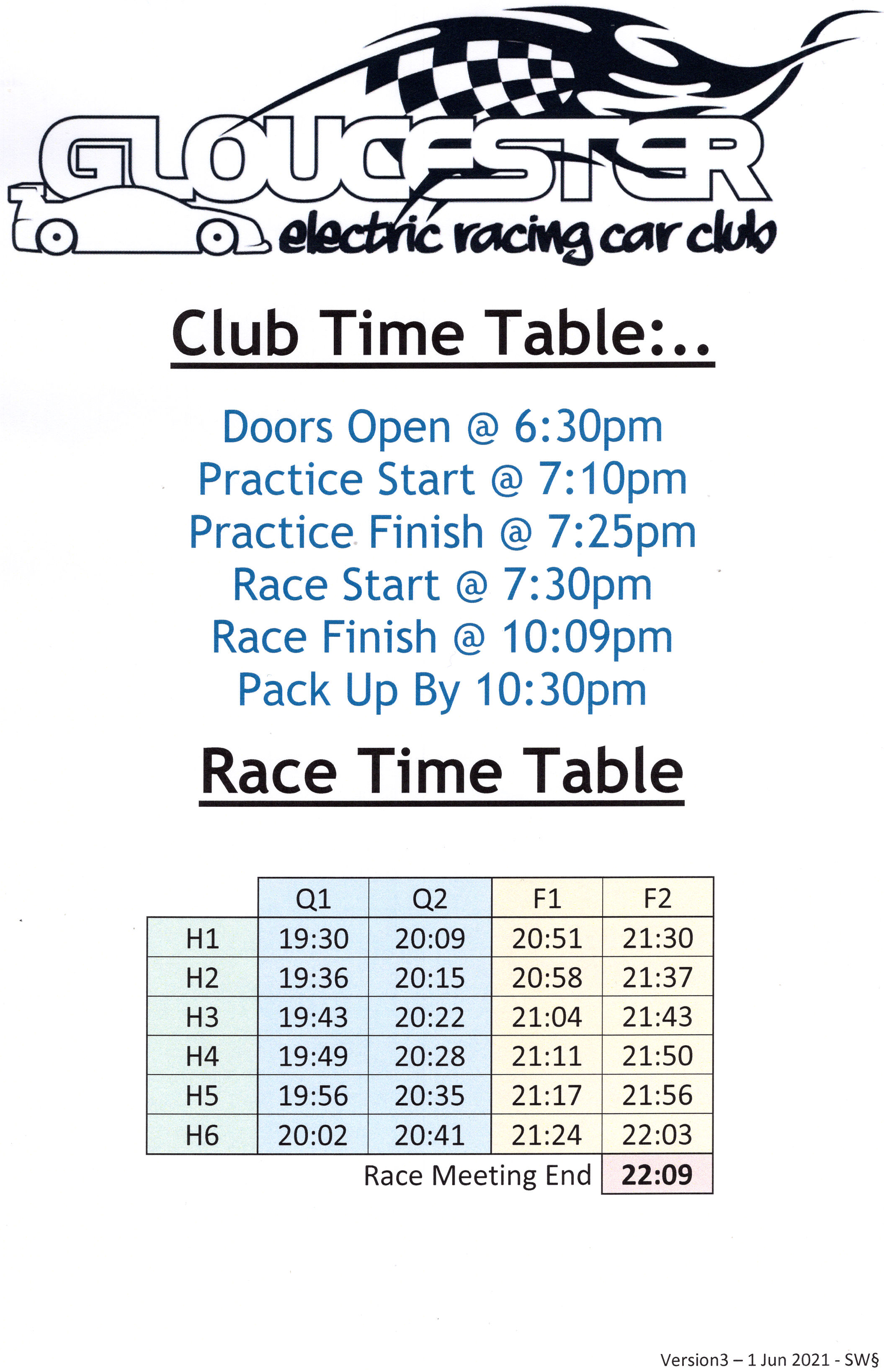 Club Time Table